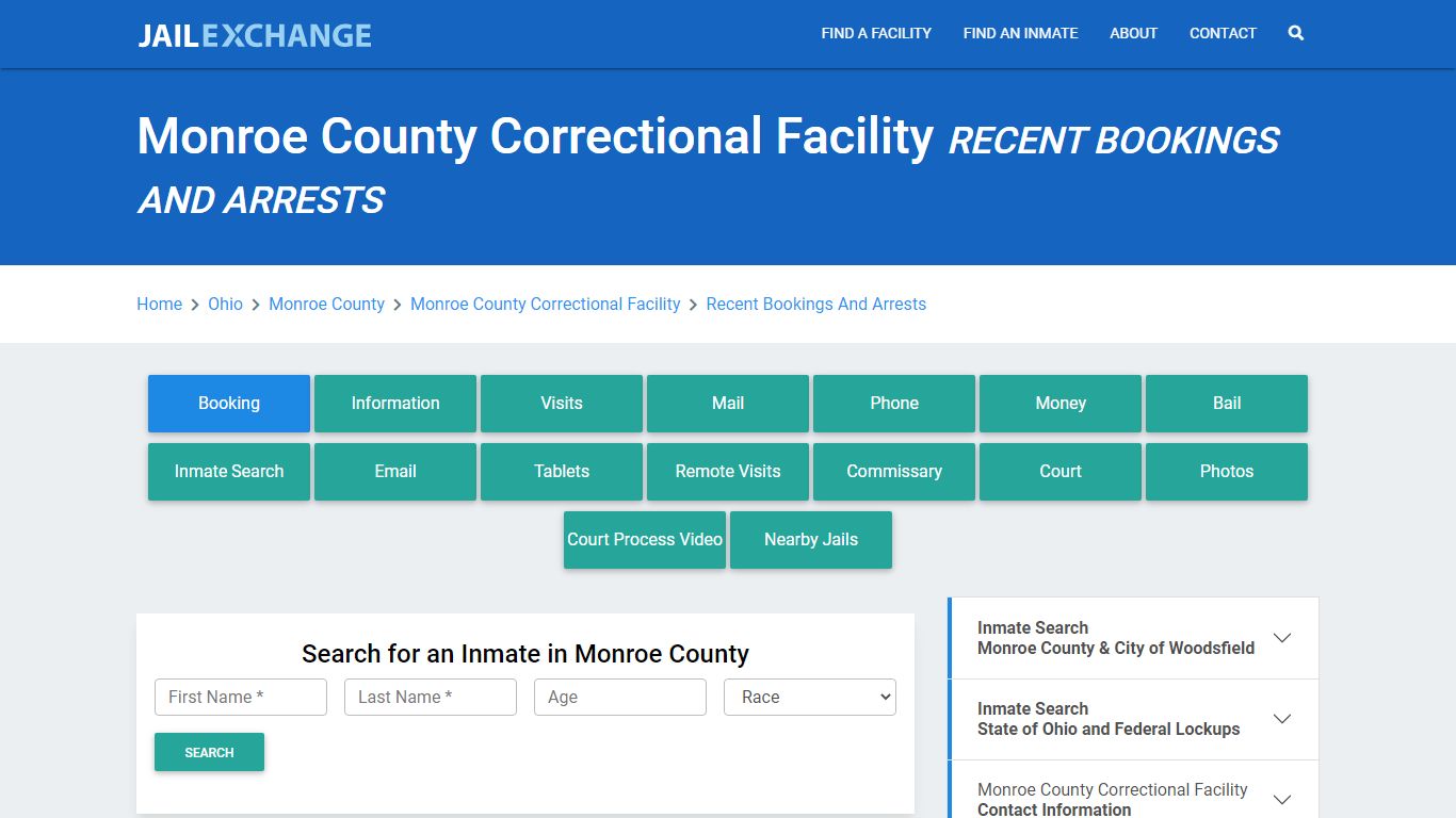 Monroe County Correctional Facility OH Recent Arrests and Bookings